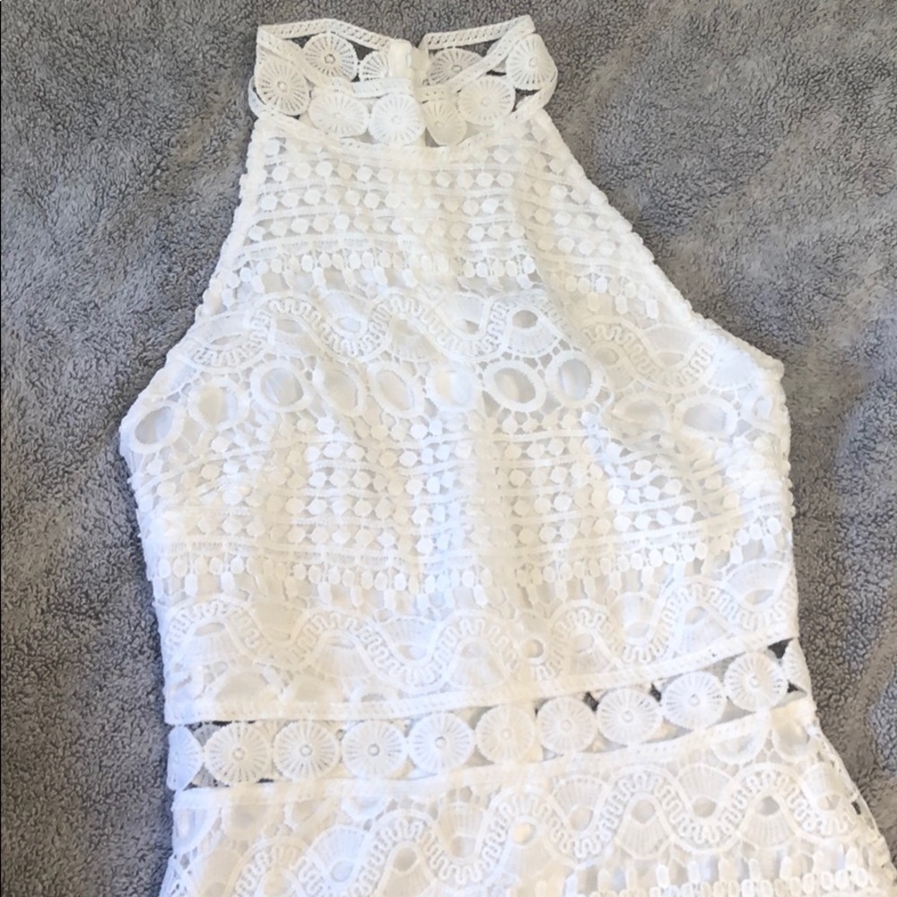 White knit cocktail dress